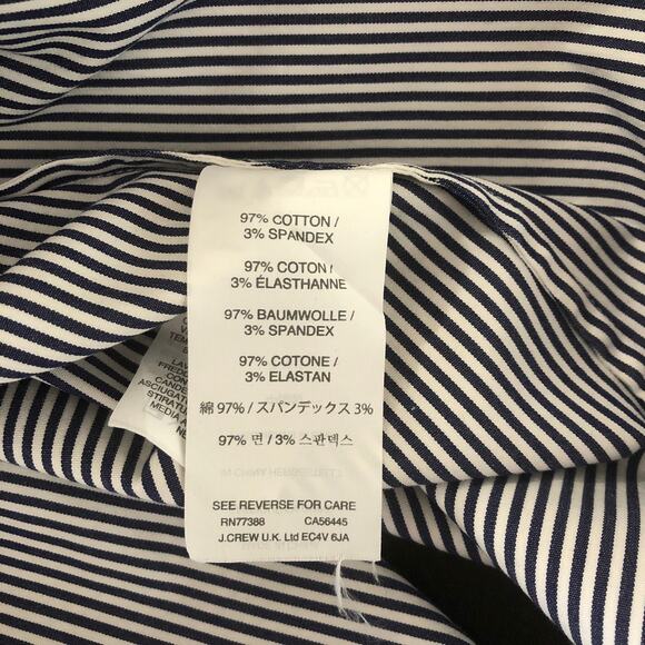 J. Crew Button-Up Top Women’s Size 2 Endless Stripe Navy Blue - Picture 9 of 9